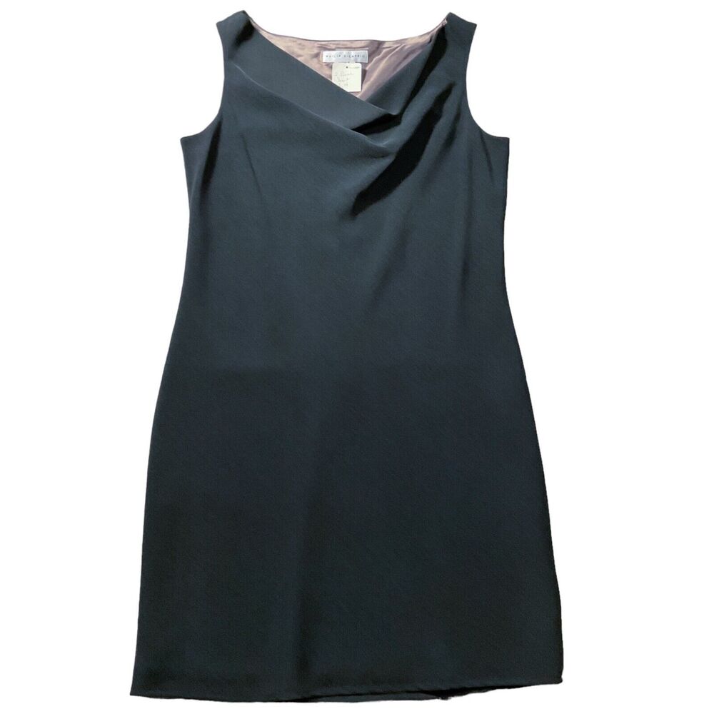 Philip Dicaprio Womens Dress sz 14 new nwt Dark Gray Drape Neck A-Line Business
